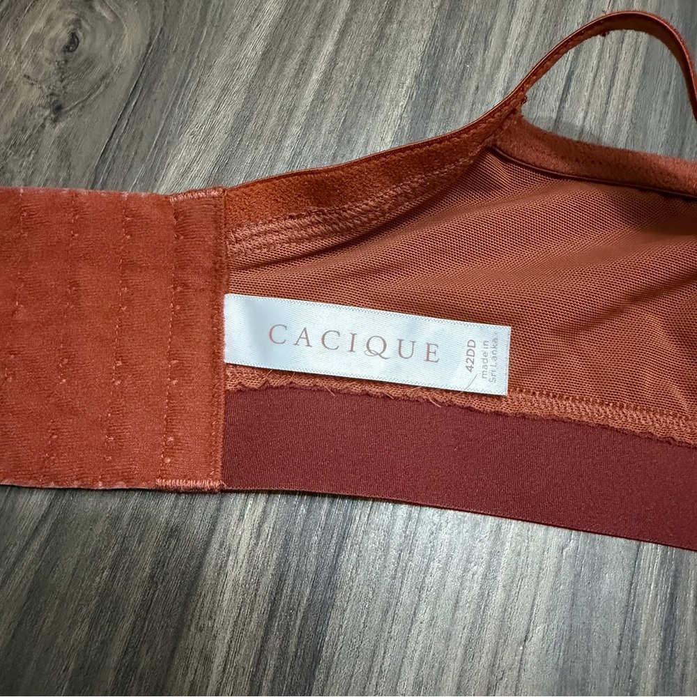 Cacique lightly lined T-shirt True Embrace orange Bra 42DD plus size - Picture 11 of 12